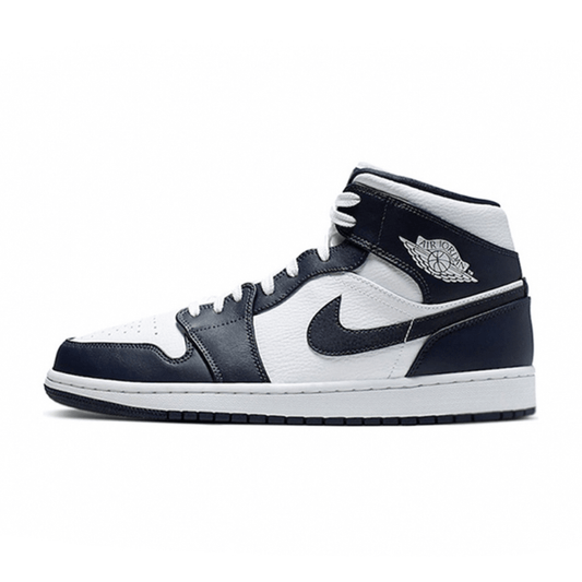 Air Jordan 1 Mid White Metallic Gold Obsidian - SNEAKERS OF WISDOM
